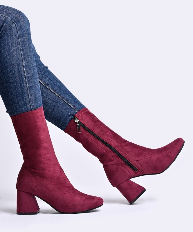 Wine suede hotsell booties