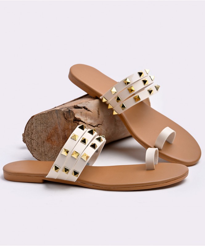 Street style store gold flats store