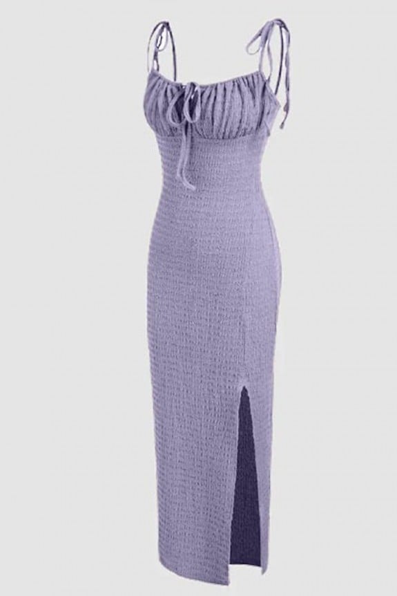 Lavender Buster Side Slit Dress