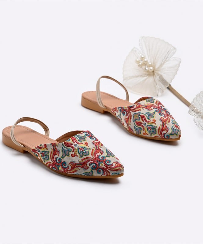 The sling back pattern mules