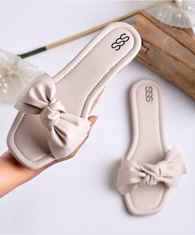 Off white bow flats 