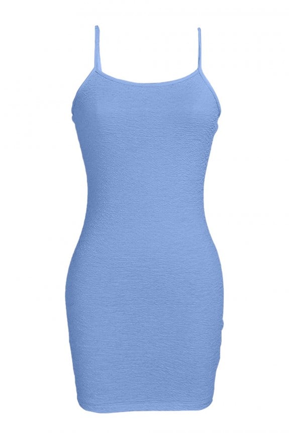  Light Blue Cute Mini Bodycon Dress