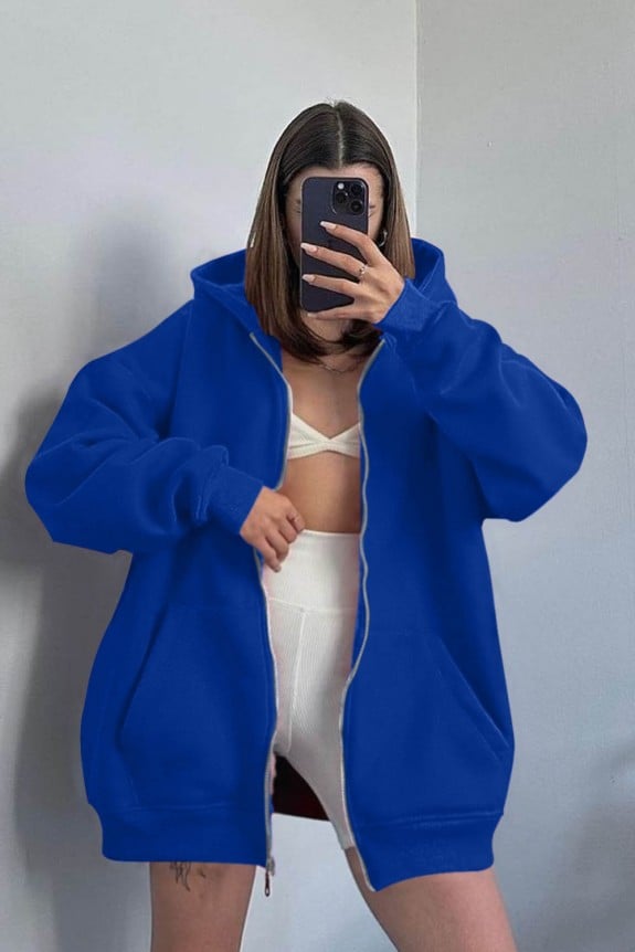 Blue Oversized Hoodie