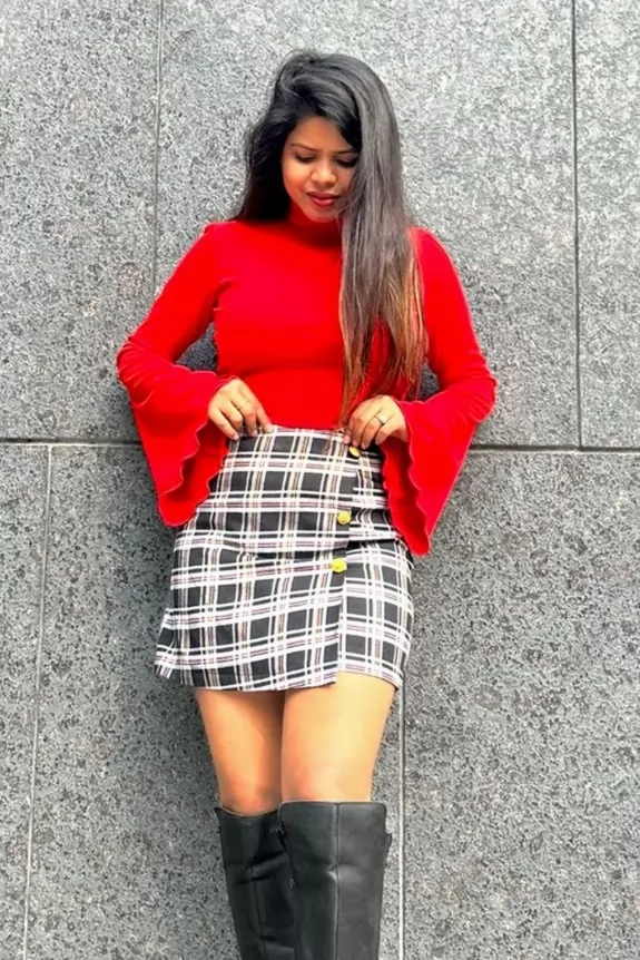 Checkered skirt in store sale