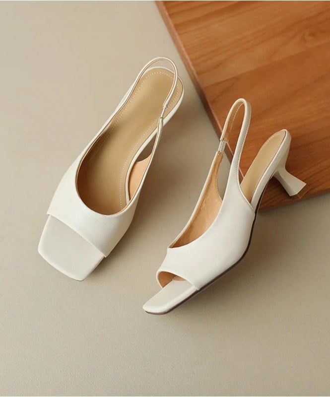 White sling back heels 