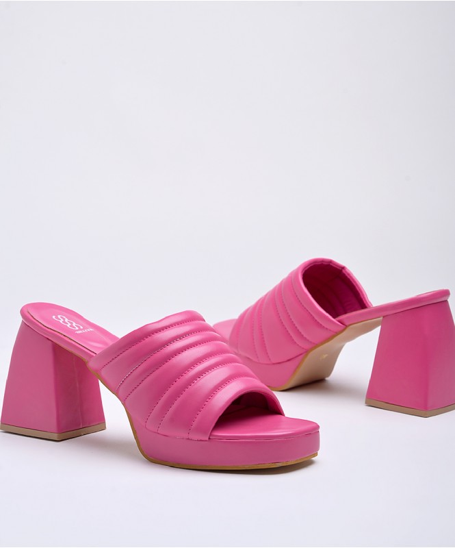 Pink block heel mules hot sale