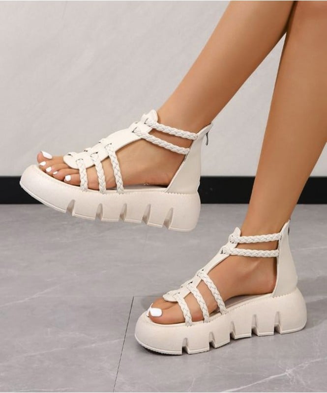 White chunky sandals