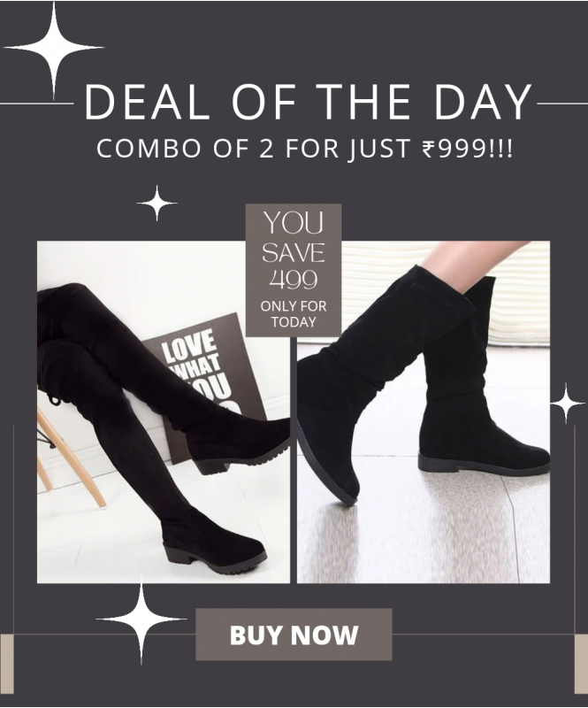 Combo Offer Over the Knee Black and Why so chic Boots Street