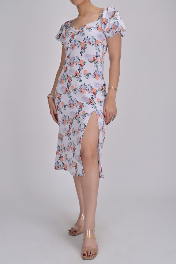 Floral Printed Slit  Dress