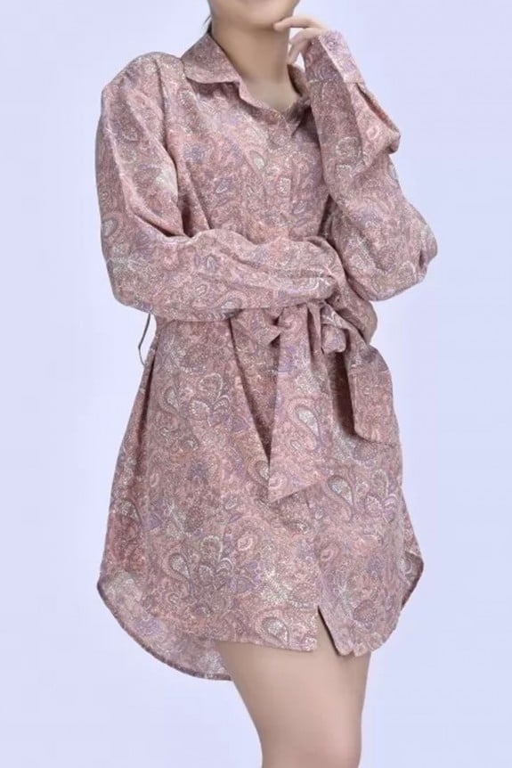 Paisley Print Front Tie-Knot Style Dress