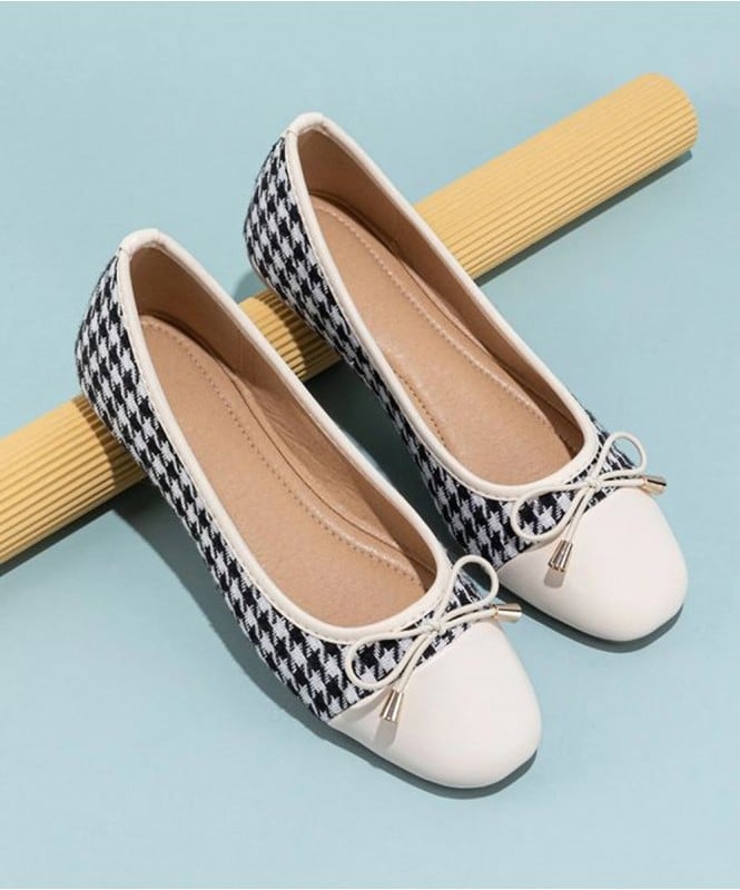 The square toe houndstooth ballerinas