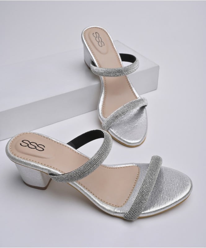 Silver beauty shimmer heels 