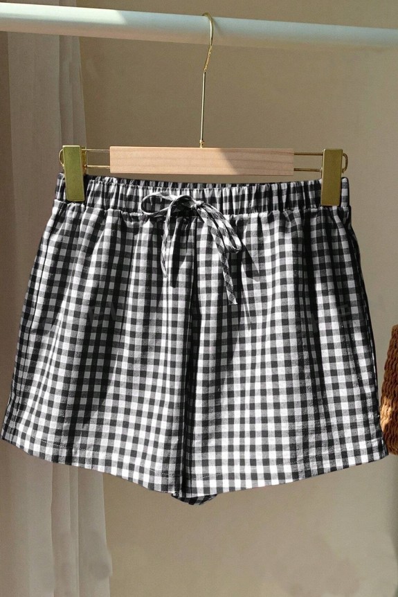  Black & White Checkerd Casual Shorts